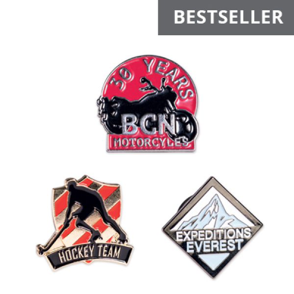 Custom shape lapel pin with soft enamel